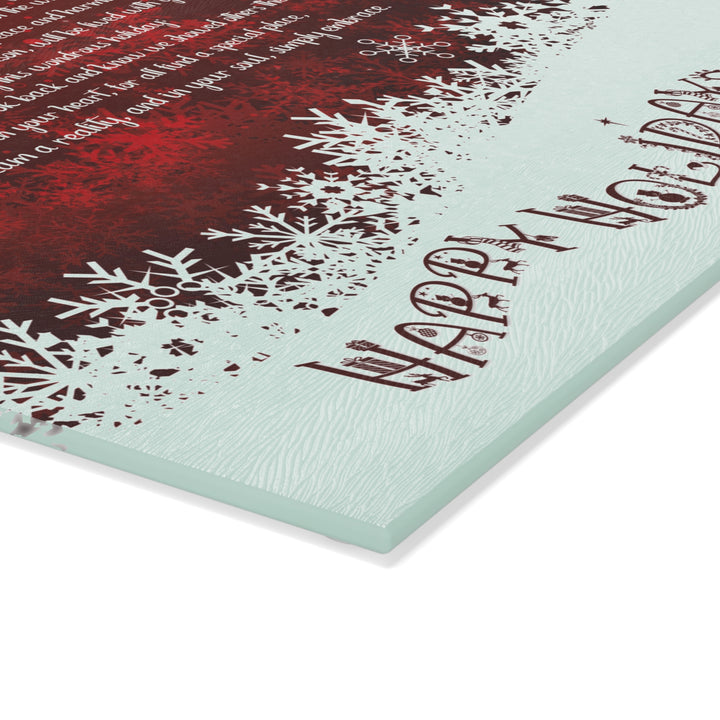 It's Just a Phrase Glass Cutting Board - "Happy Holidays"