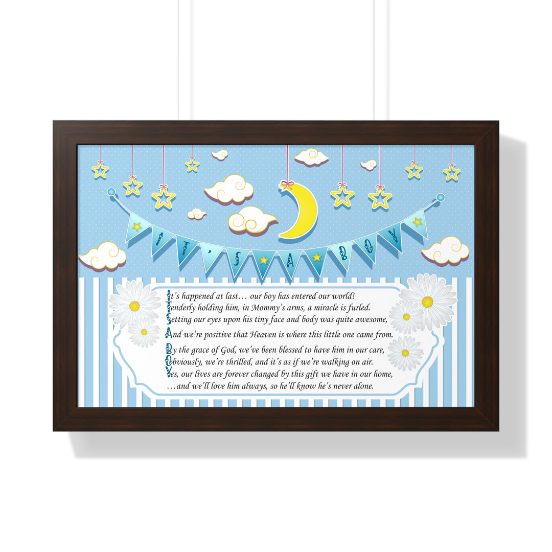 Baby Steps "It's a Boy" Framed Print Collection - No Personalization