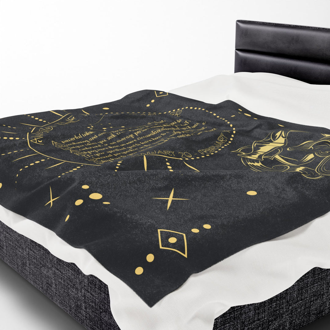 Aquarius Acrostic Poem Velveteen Plush Blanket