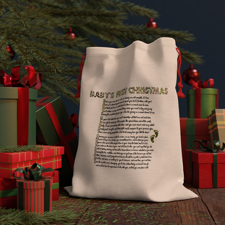 Baby's First Christmas Acrostic Poem Gift Bag - Camo
