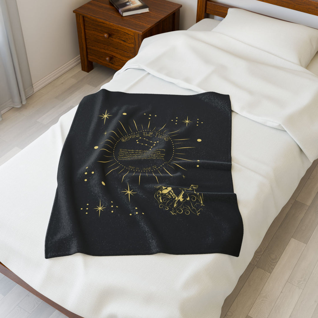 Gemini Acrostic Poem Velveteen Blanket