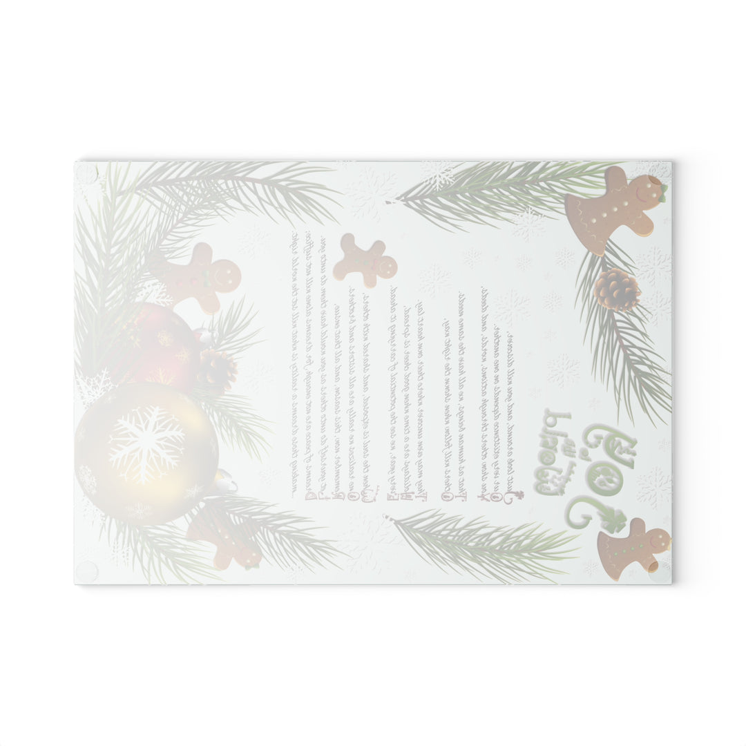 Joy to the World Acrostic Poem Glass Cutting Board - Gingerbread