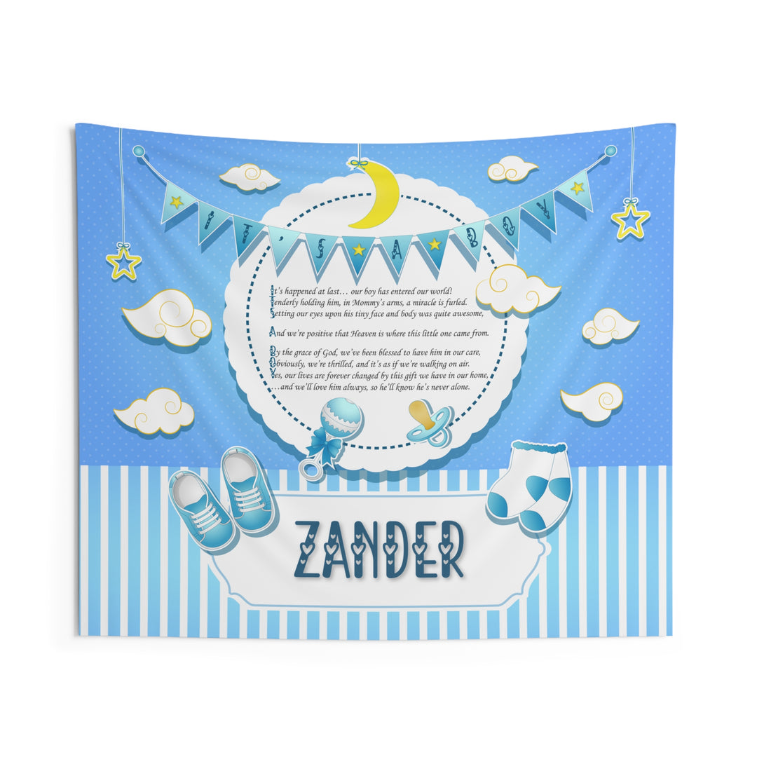 Baby Shower Backdrop - "It's a Boy" Acrostic Poem - Personalized