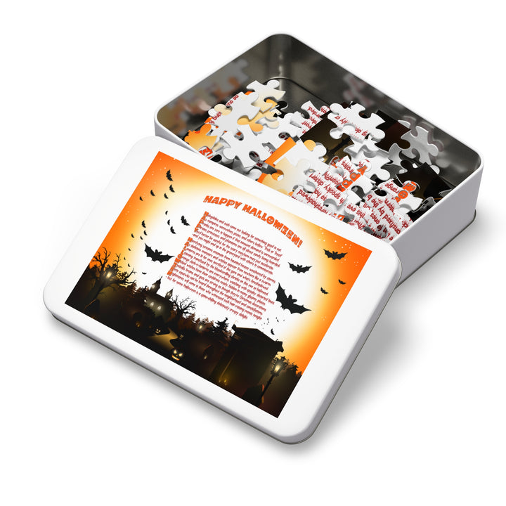 Happy Halloween Poem Jigsaw Puzzle - Tin Box