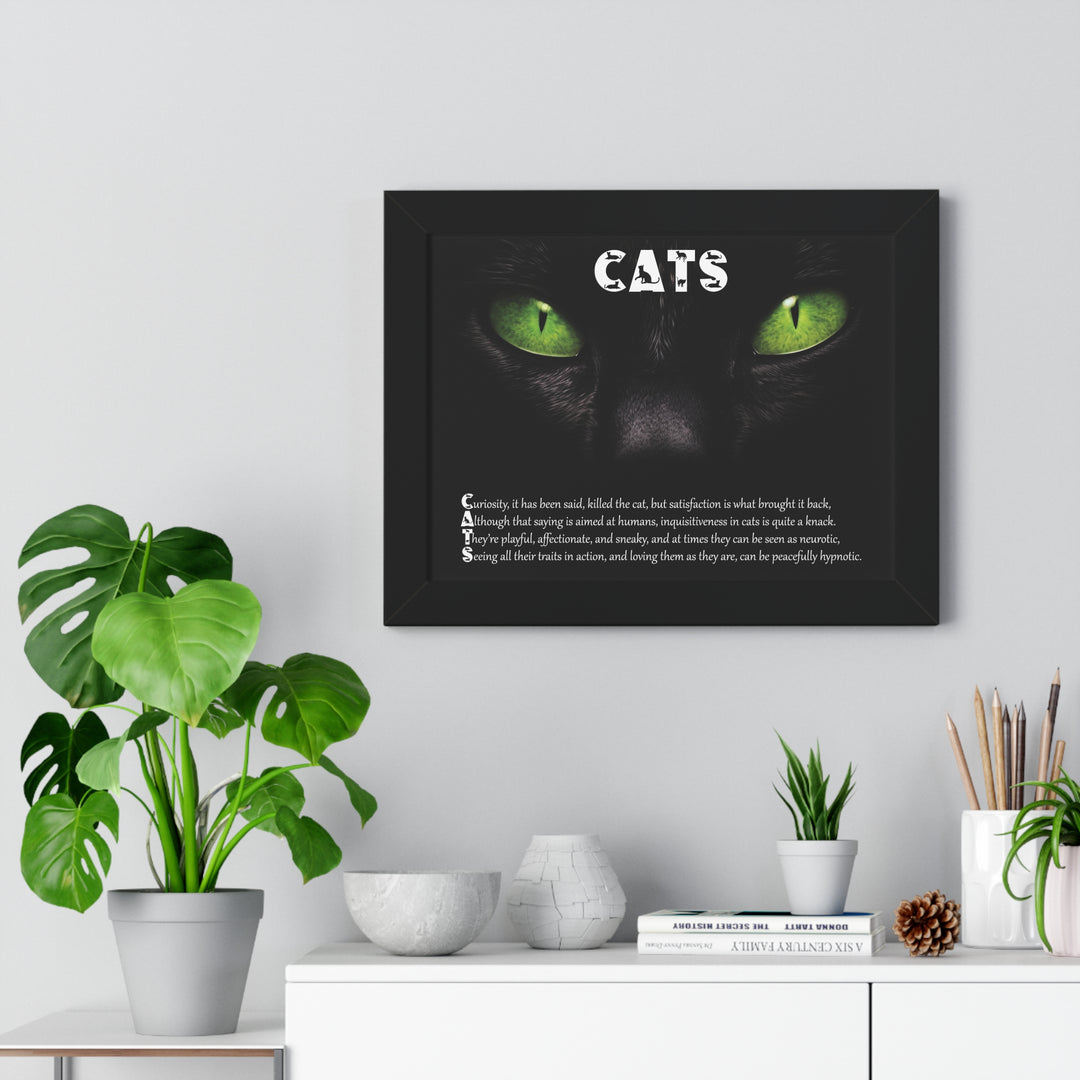 It's Just a Phrase "Cats" Framed Acrostic Poem Print