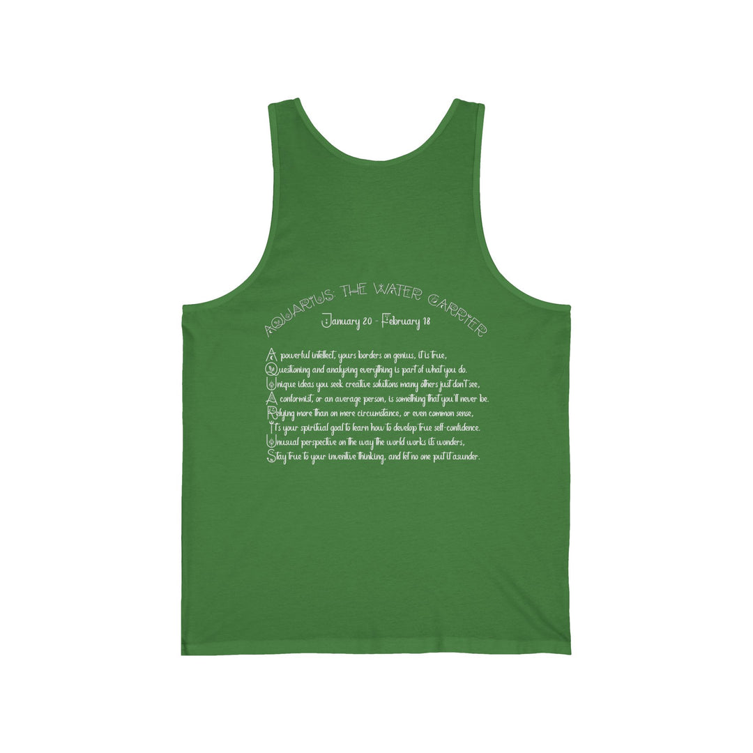 “Aquarius” Acrostic Poem Unisex Jersey Tank