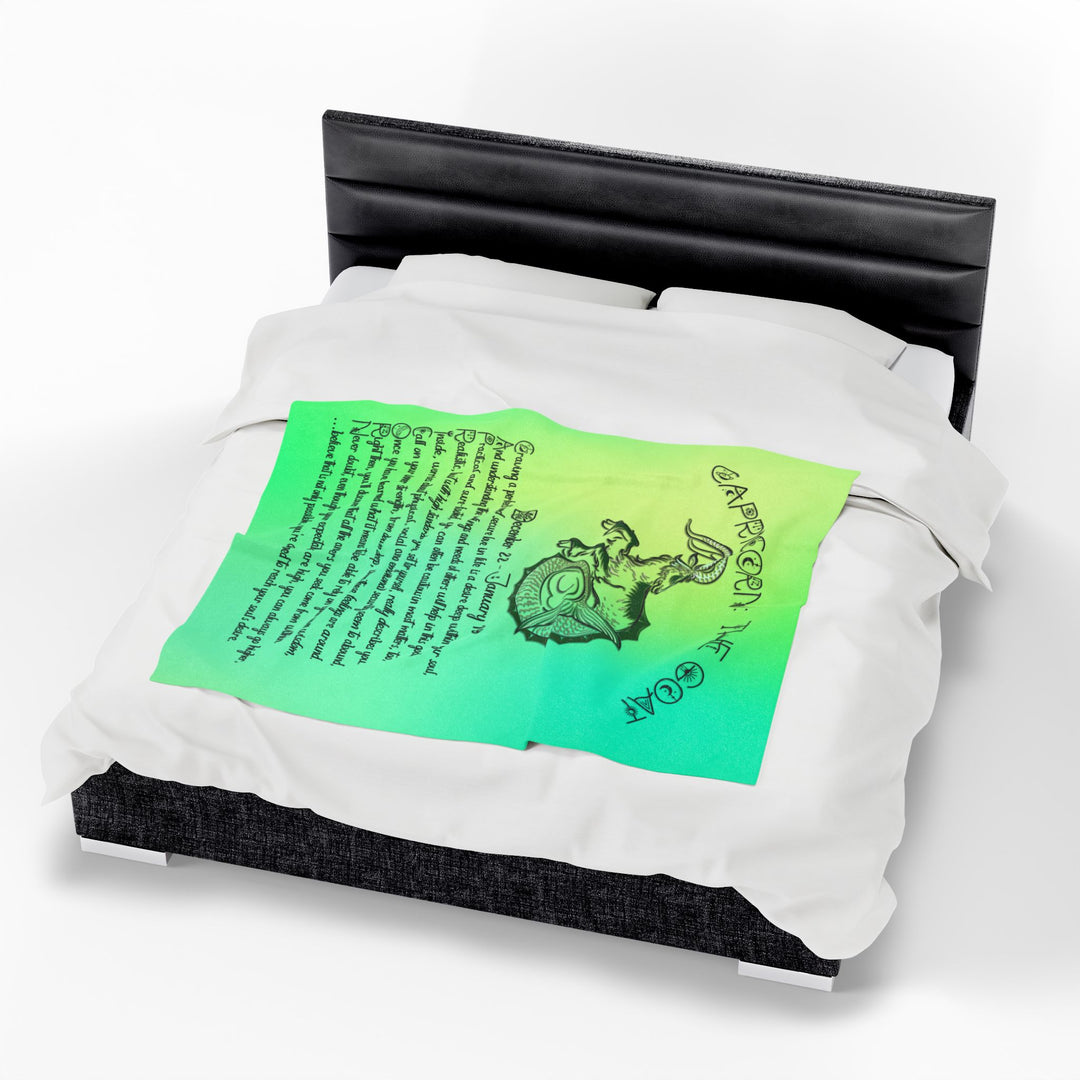 Capricorn Acrostic Poem Velveteen Plush Blanket