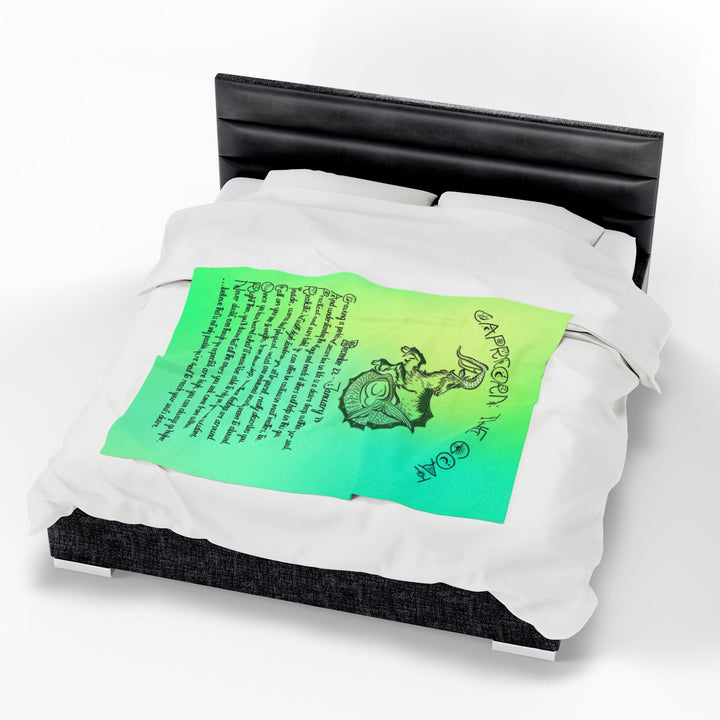 Capricorn Acrostic Poem Velveteen Plush Blanket