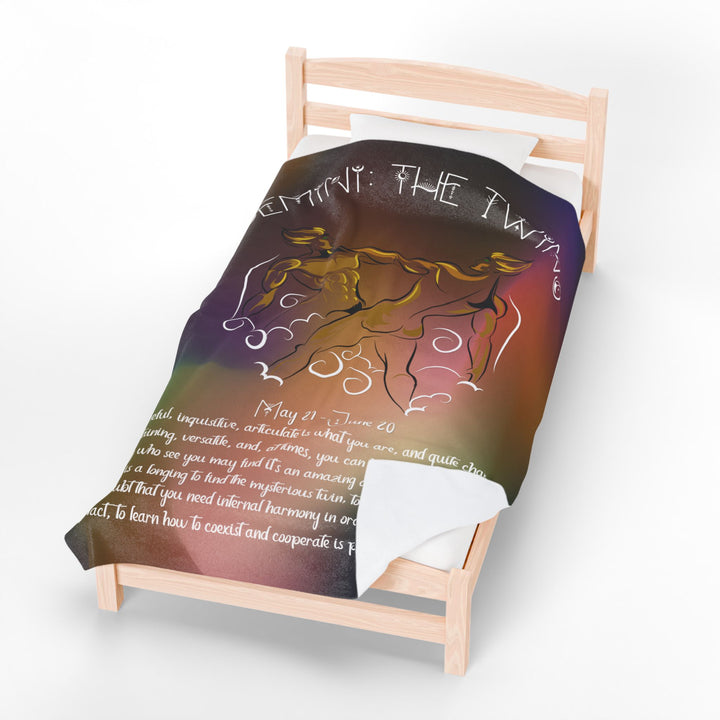 Gemini Acrostic Poem Velveteen Plush Blanket