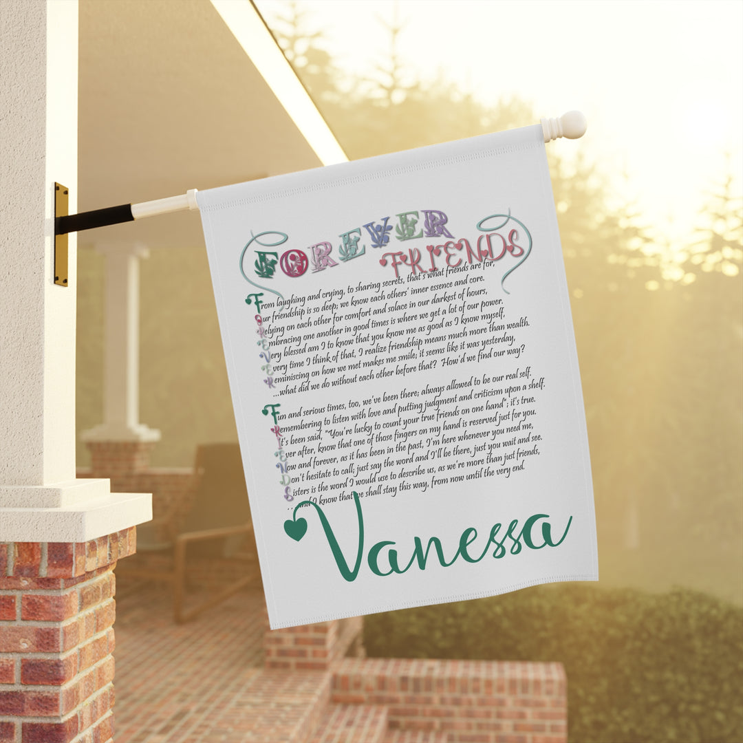 Friends Forever Acrostic Poem outdoor/Garden Banner - Personalized