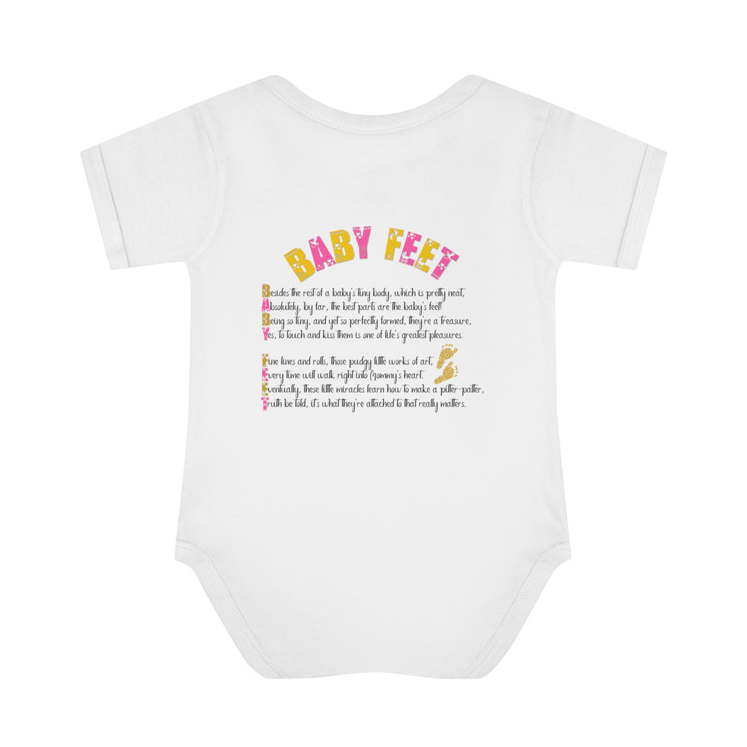 Baby Steps "Baby Feet" Acrostic Poem Bodysuit - Glitter Footprints