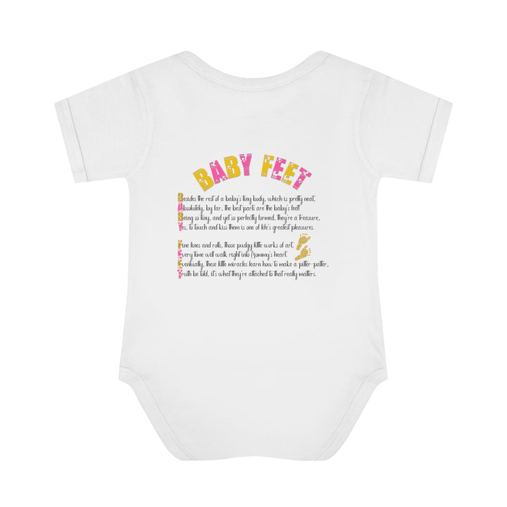 Baby Steps "Baby Feet" Acrostic Poem Bodysuit - Glitter Footprints