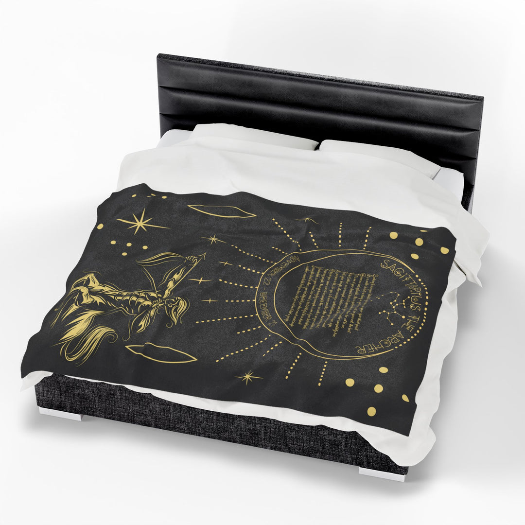 Sagittarius Acrostic Poem Velveteen Blanket