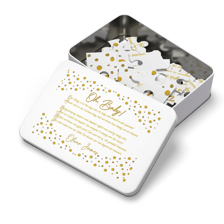 Oh, Baby! Acrostic Poem Jigsaw Puzzle - Personalized - Tin Box