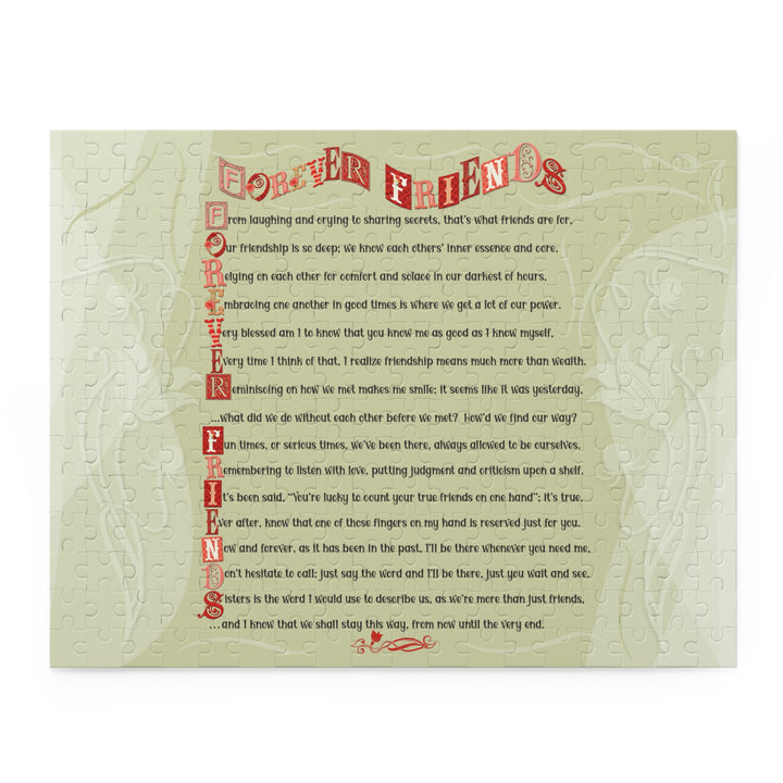 Forever Friends Acrostic Poem Jigsaw Puzzle - Subtle Floral