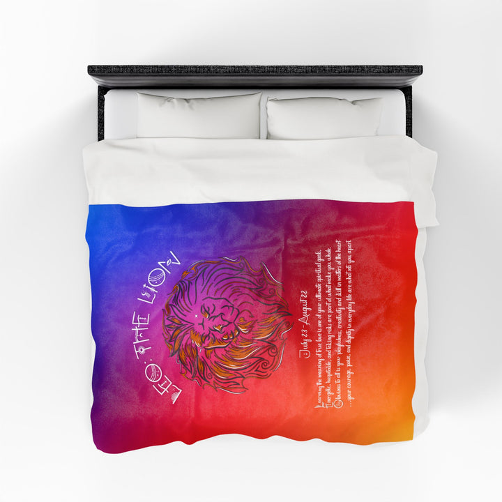 Leo Acrostic Poem Velveteen Plush Blanket - Colored