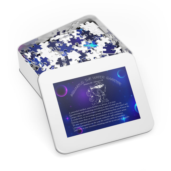 Aquarius Acrostic Poem Puzzle - Tin Box