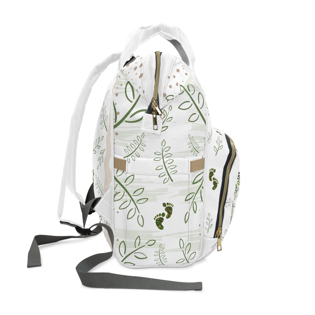 Baby Steps Multifunctional Diaper Backpack - "Baby Feet" Camo Design - Personalized