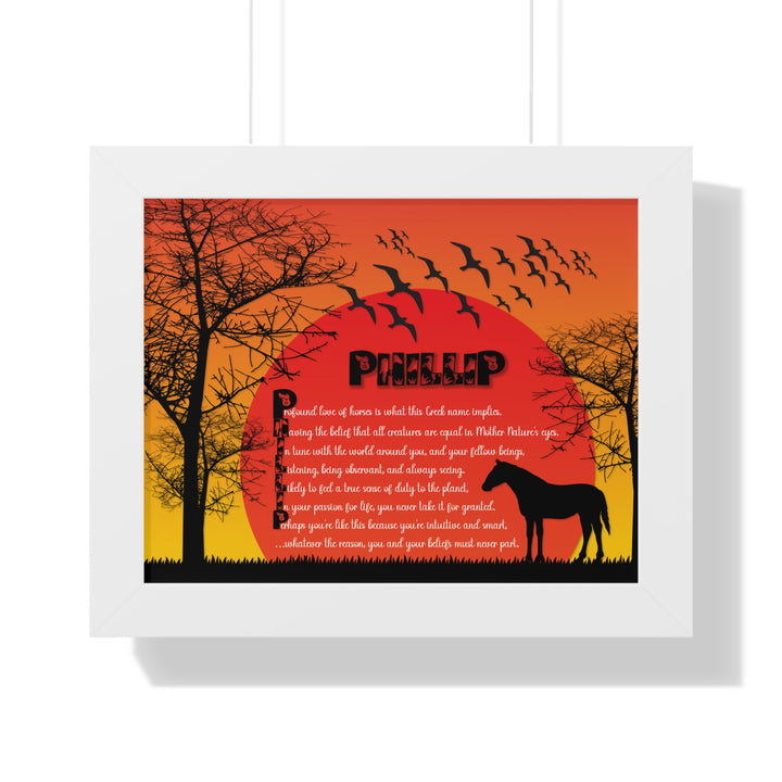 Namesakes Framed Acrostic Poem Print - Horse