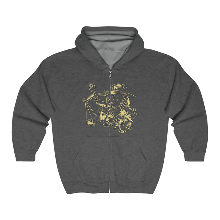 Written in the Stars Unisex Full Zip Hooded Sweatshirt - Libra