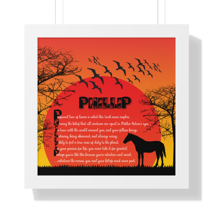 Namesakes Framed Acrostic Poem Print - Horse