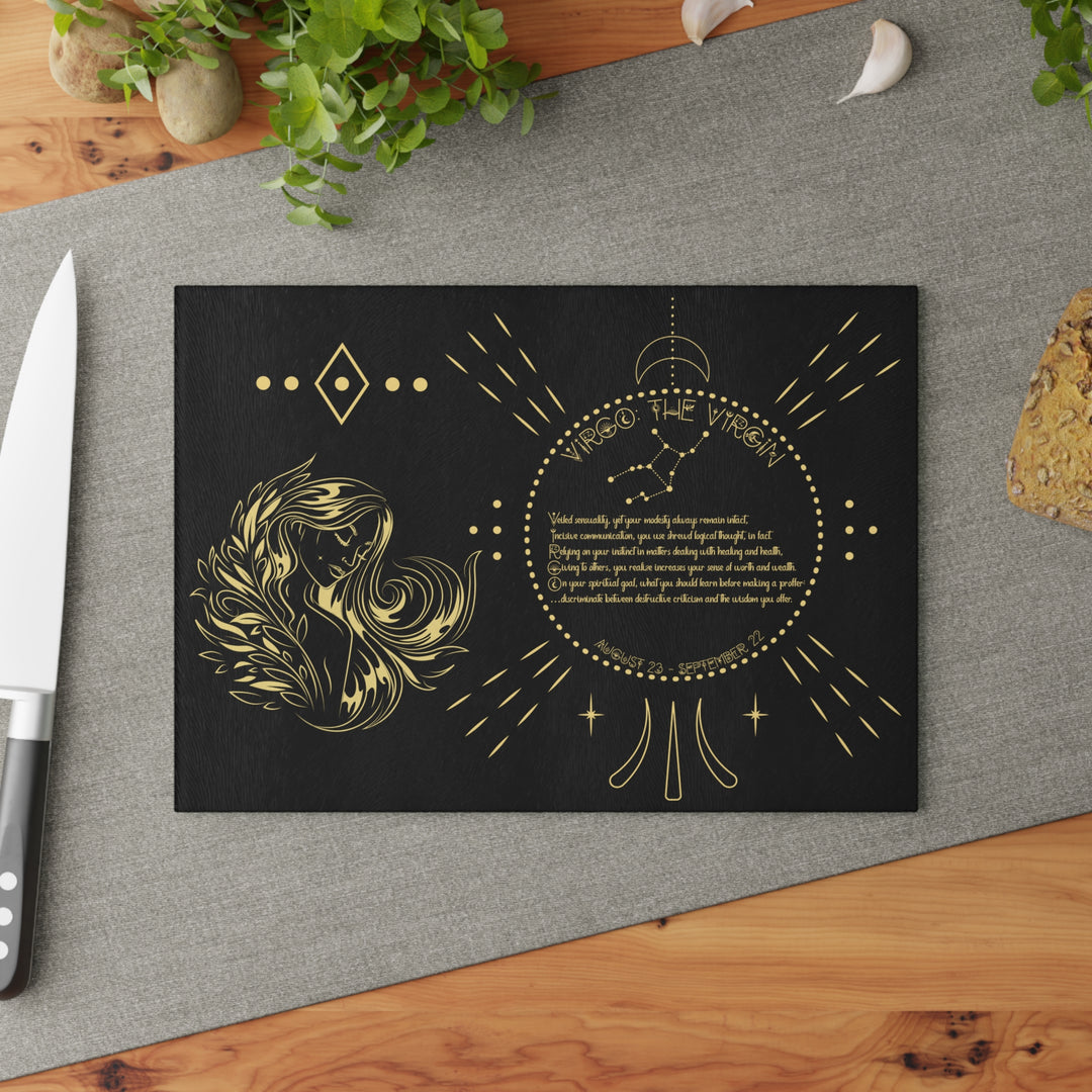 Virgo Acrostic Poem Glass Cutting Board