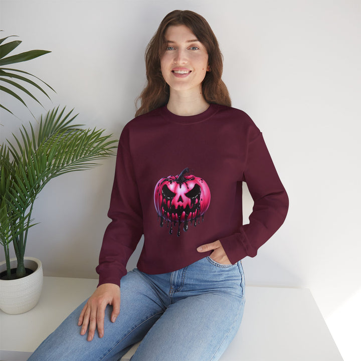 Happy Halloween Acrostic Poem Sweatshirt - Creepy Pink
