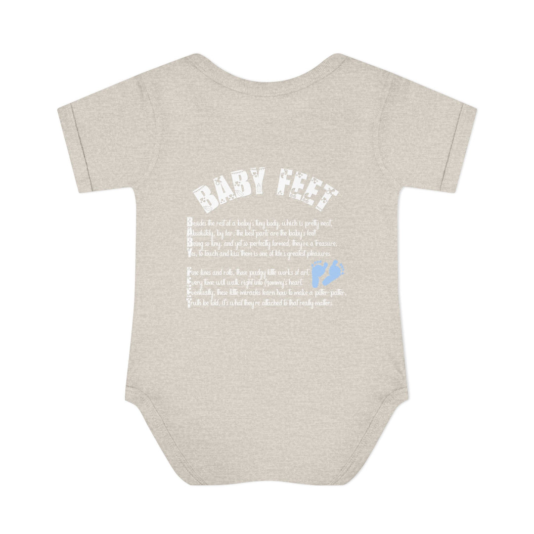 Baby Feet Acrostic Poem Baby Bodysuit - Blue Footprints