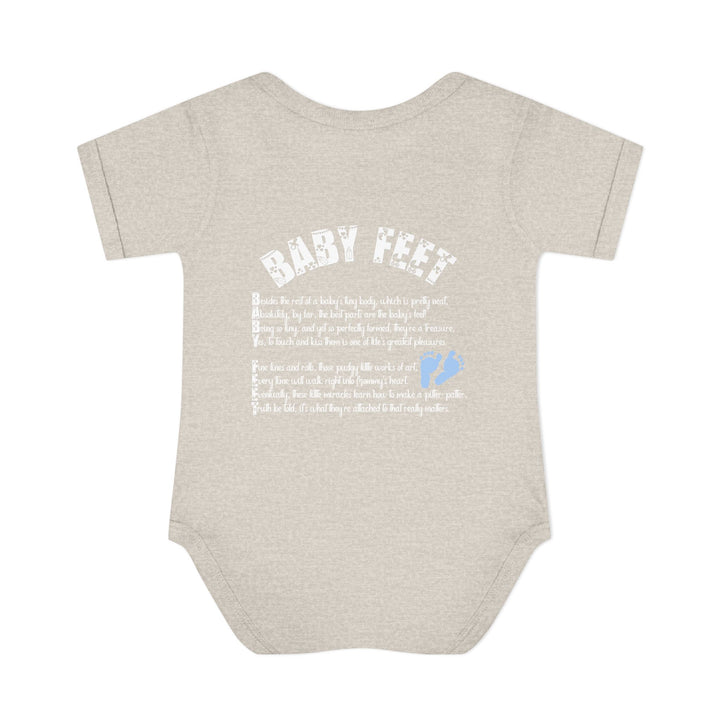 Baby Feet Acrostic Poem Baby Bodysuit - Blue Footprints