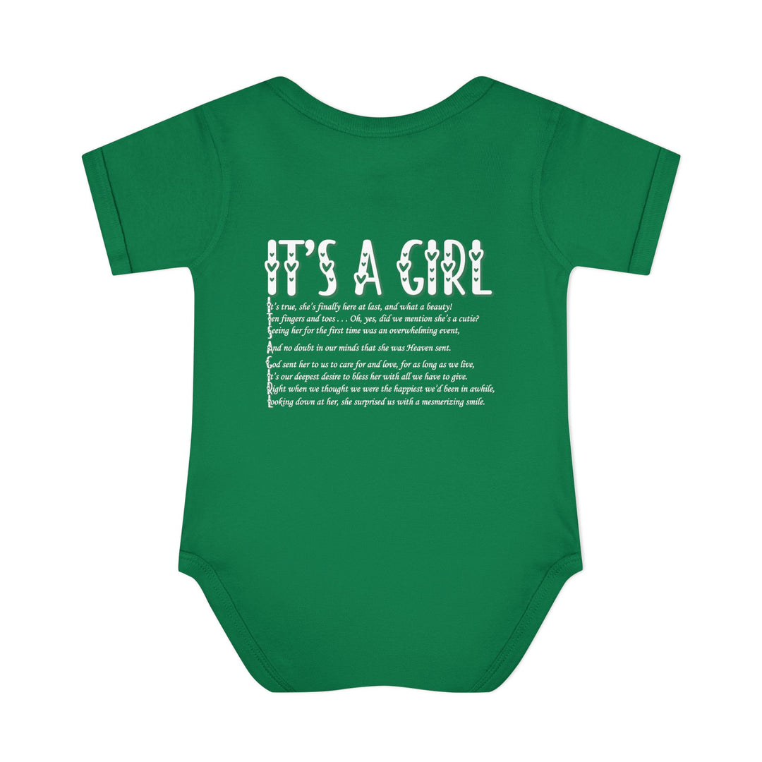 It's a Girl Acrostic Poem Baby Bodysuit - Baby Elephant