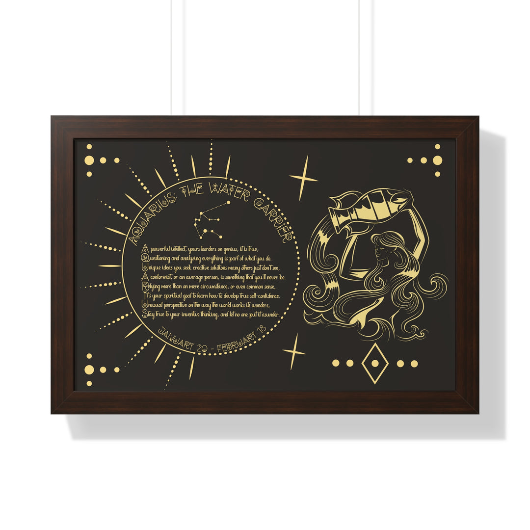 Written in the Stars Framed Acrostic Poem Print - Aquarius