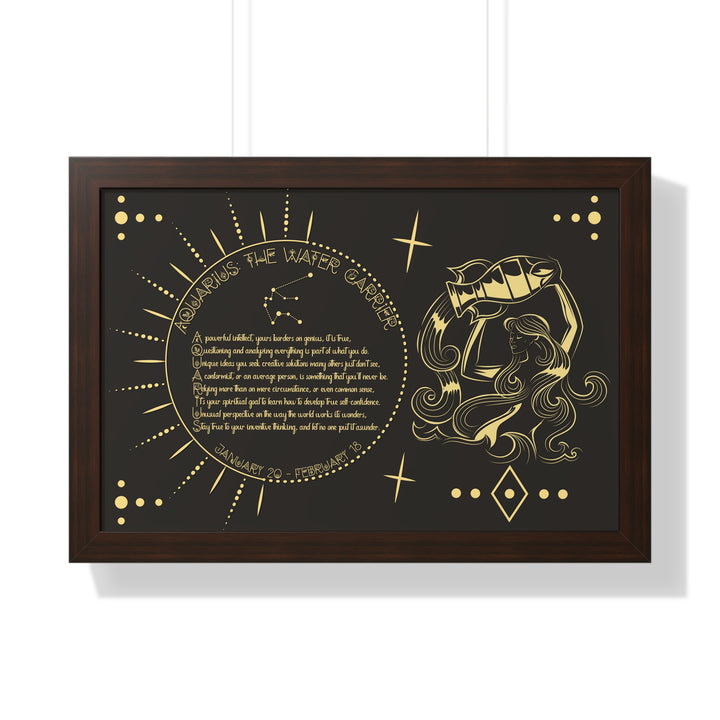 Written in the Stars Framed Acrostic Poem Print - Aquarius