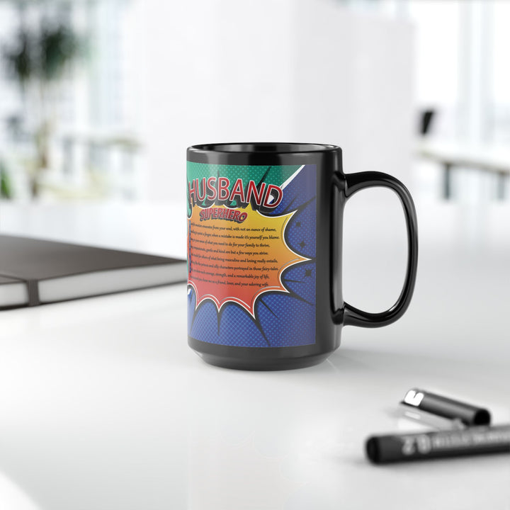 "Husband" Acrostic Poem Black Mug - 15oz