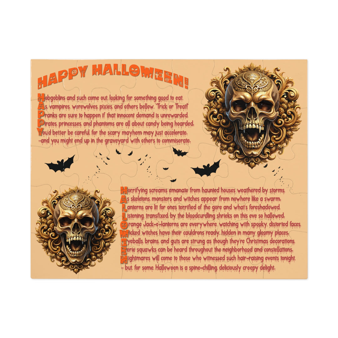 Happy Halloween Acrostic Poem Puzzle - Skull - Tin Box
