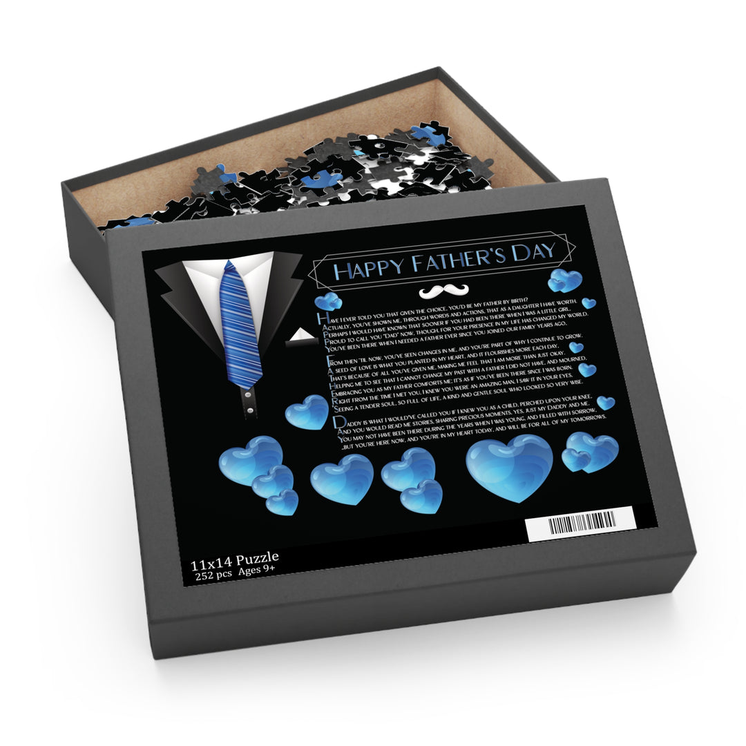 Happy Father's Day Acrostic Poem Puzzle - For Step-Father - Suit-Hearts