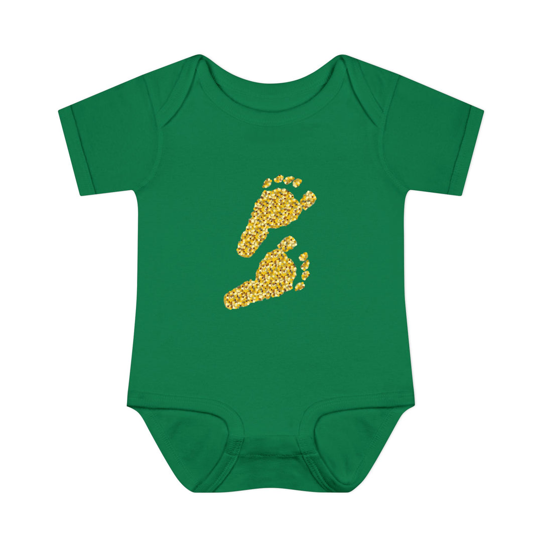 Baby Feet Acrostic Poem Baby Bodysuit - Glitter Footprints