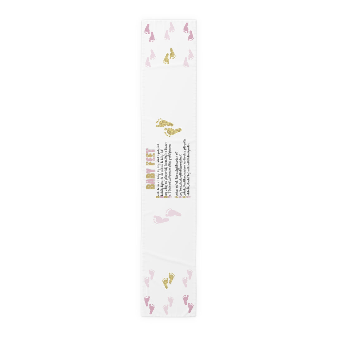 “Baby Feet” Table Runner - Pink-Gold - No Personalization