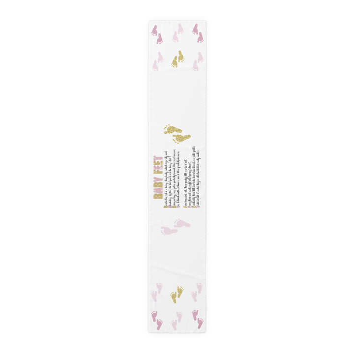 “Baby Feet” Table Runner - Pink-Gold - No Personalization