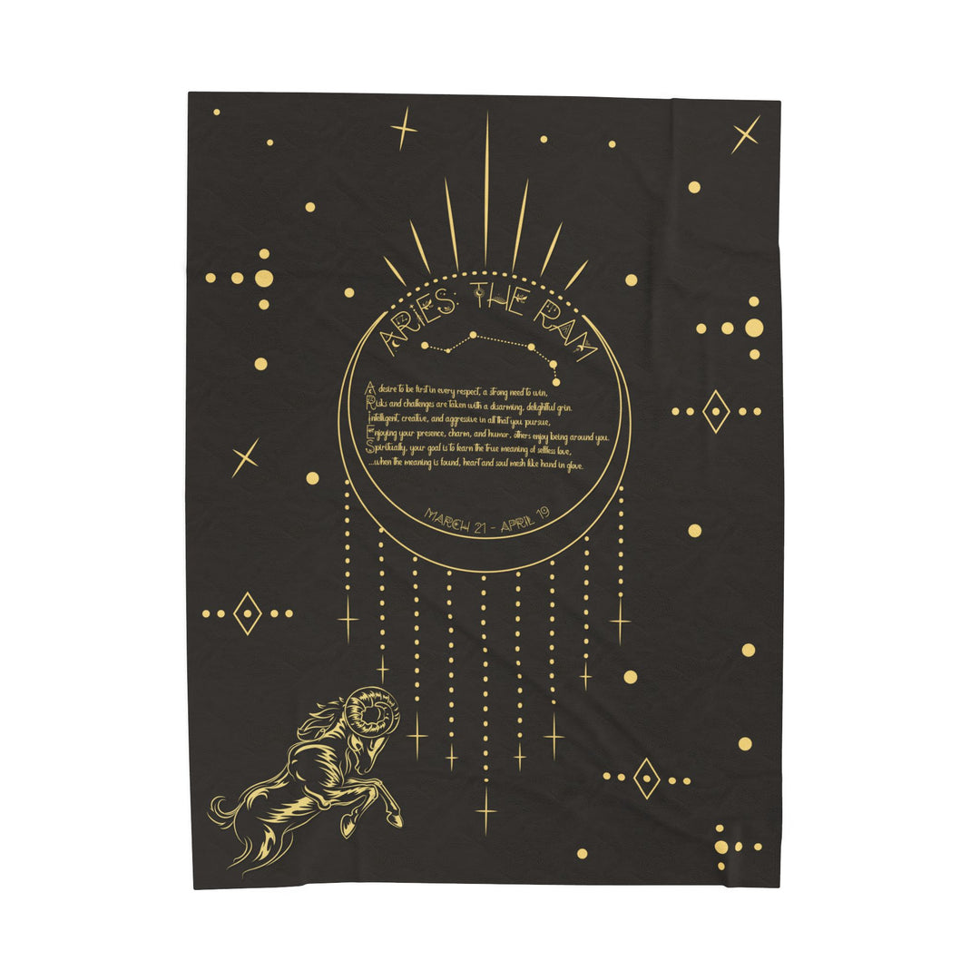 Aries Acrostic Poem Velveteen Plush Blanket