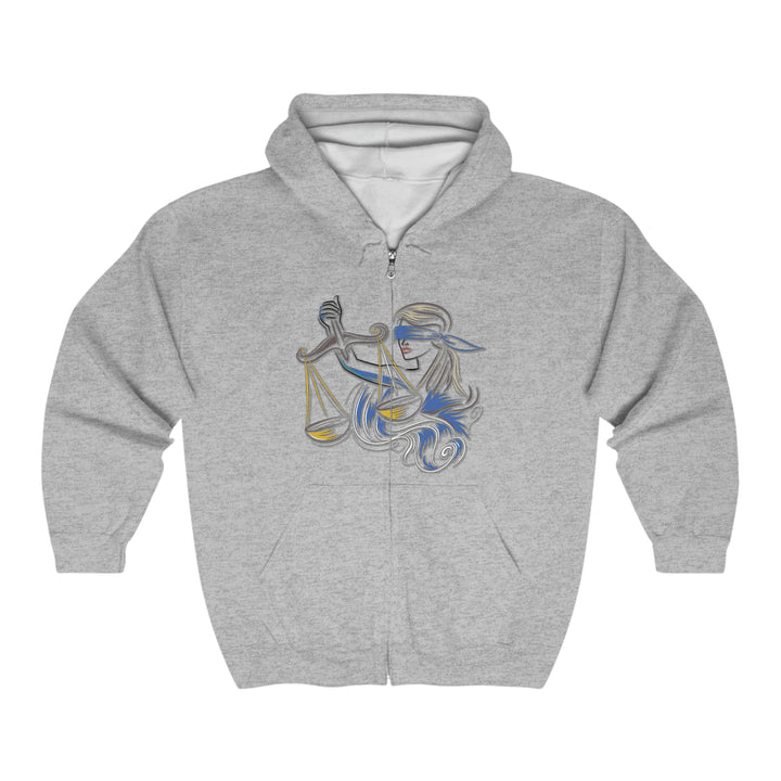 Written in the Stars Unisex Full Zip Hooded Sweatshirt - Libra