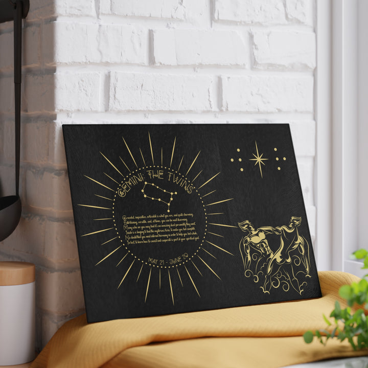 Gemini Acrostic Poem Glass Cutting Board