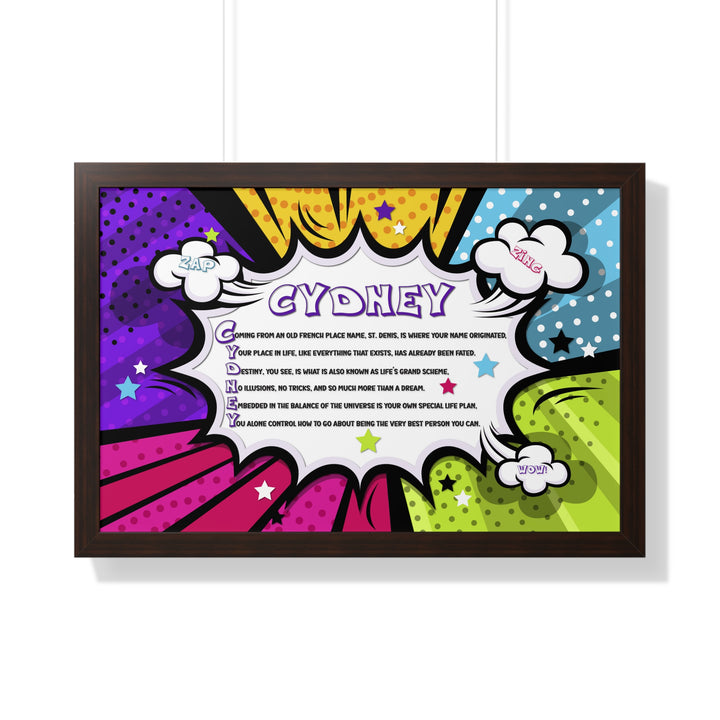Namesakes Framed Acrostic Name Poem - Burst Comic-style