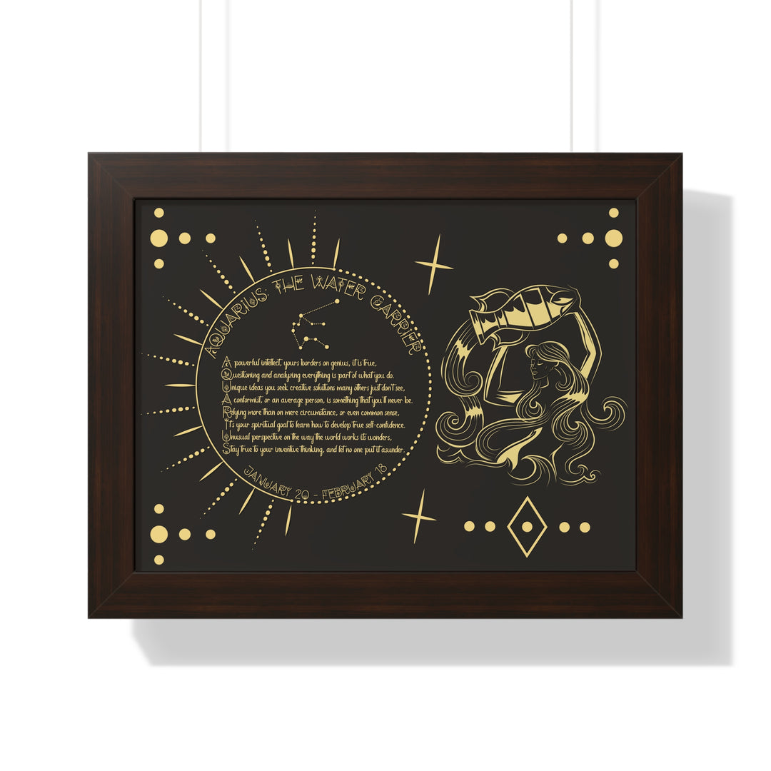 Written in the Stars Framed Acrostic Poem Print - Aquarius
