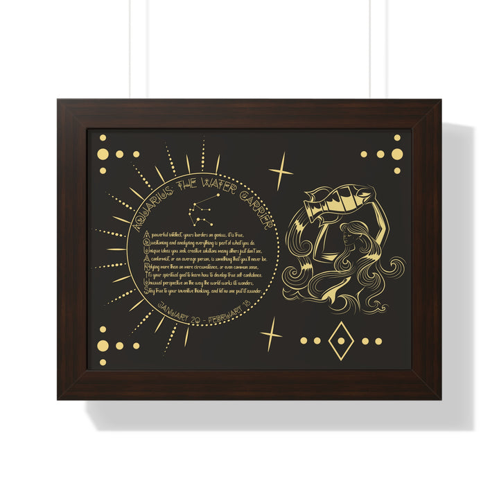 Written in the Stars Framed Acrostic Poem Print - Aquarius
