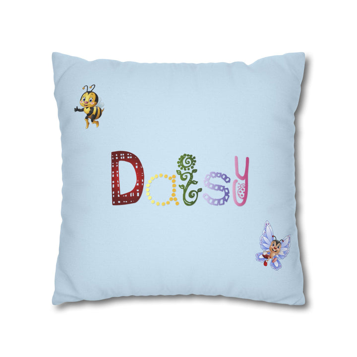 Namesakes Acrostic Poem Pillow Cover - Flower and Insect Design