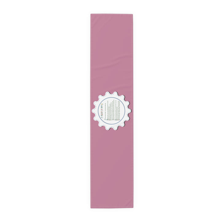 “A Baby is Born” Table Runner - Baby Items Font - Pink - No Personalization