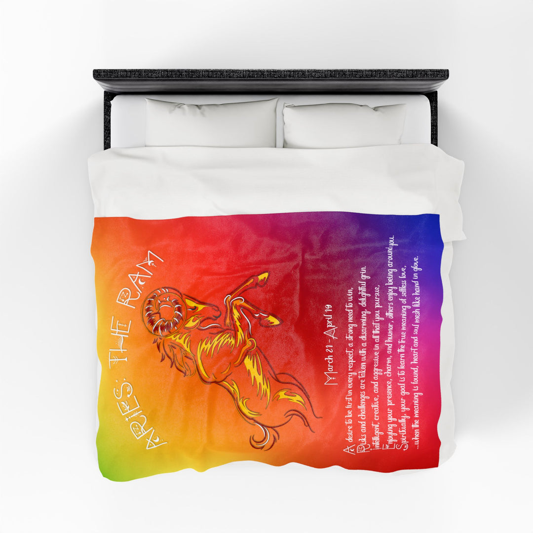 Aries Acrostic Poem Velveteen Plush Blanket