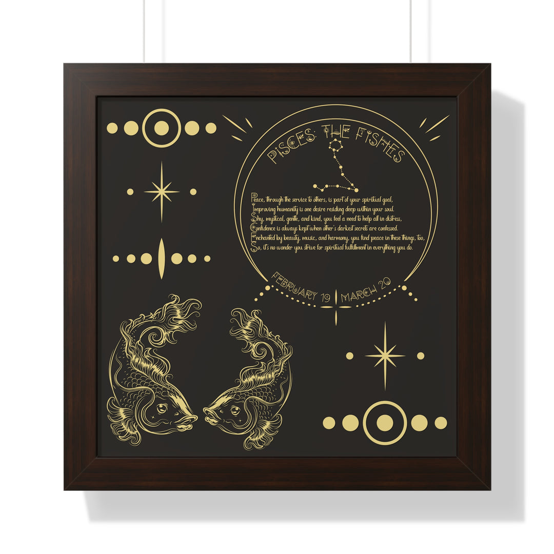 Written in the Stars Framed Acrostic Poem Print - Pisces