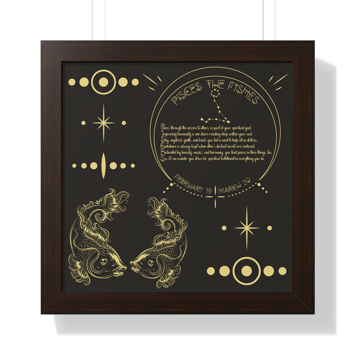 Written in the Stars Framed Acrostic Poem Print - Pisces