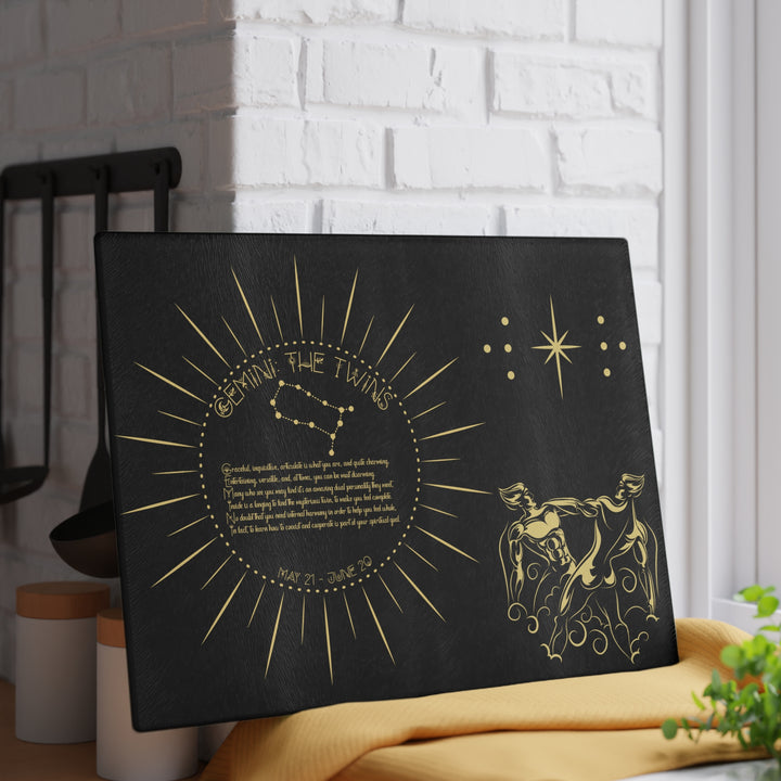 Gemini Acrostic Poem Glass Cutting Board